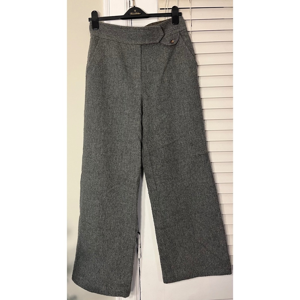 Leur Logette Grey Tweed Wide Leg Culottes Pants Made in Japan Size M
